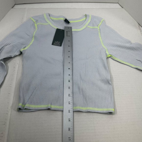 Wild Fable Women's Size XS Long Sleeve Slim Fit Baby Ribbed Tee Shirt Blue New - Picture 12 of 13